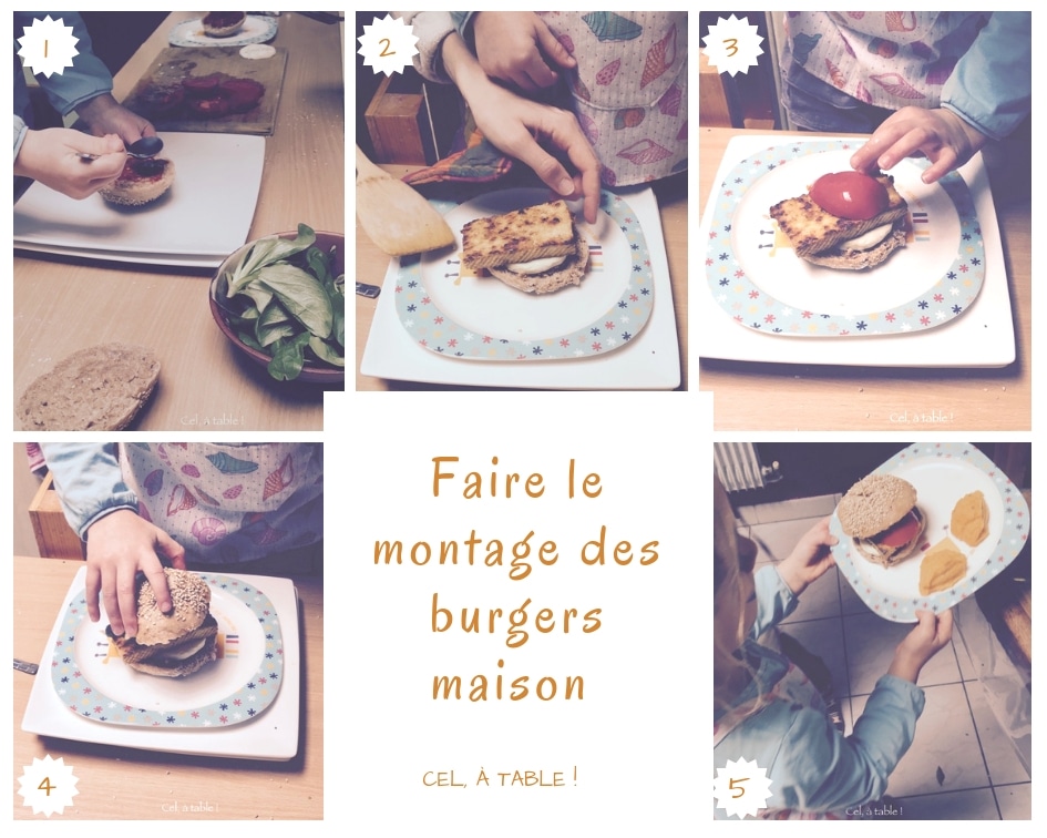 Les étapes de montage du burger maison